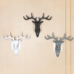 American antler decorative hook self-adhesive punch-free antler hook storage rack wall-mounted traceless key adhesive hook
