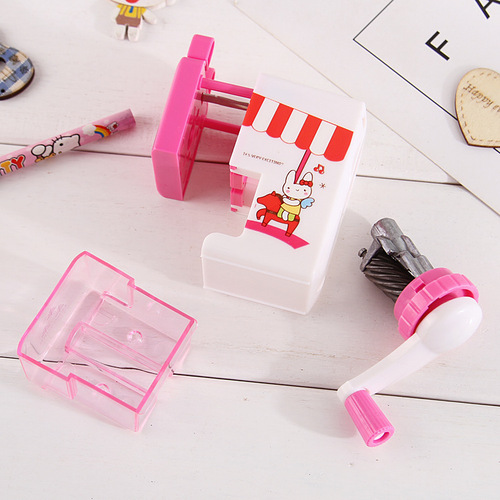 Cartoon pencil sharpener, creative hand-cranked pencil sharpener, new pencil sharpener, children's pencil sharpener, student learning