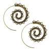 Round spiral, retro earrings with gears heart shaped, European style, wholesale