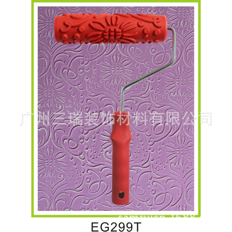 7-pulgadas rodillo de goma textura pintura patrón en relieve barro de diatomeas textura en relieve papel pintado molde arte rollo de pintura