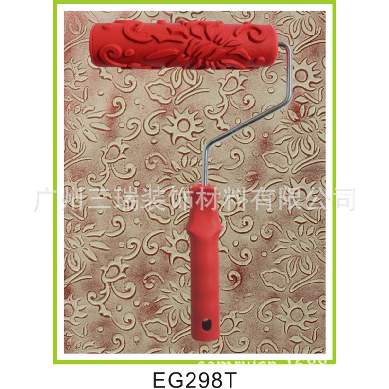7-pulgadas rodillo de goma textura pintura patrón en relieve barro de diatomeas textura en relieve papel pintado molde arte rollo de pintura