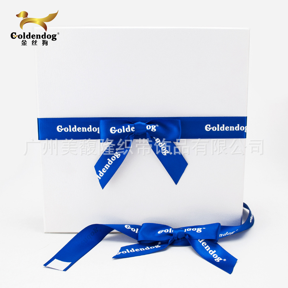 礼品盒缎带手工蝴蝶结 礼品包装丝带印刷logo蝴蝶结