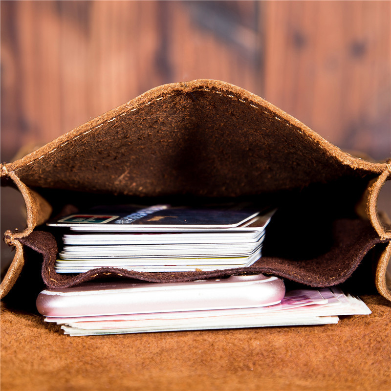 2034 bolso de la cintura de cuero de los hombres Crazy Horse Leather primera capa de piel de vaca pequeña bolsa pantalones colgando BOLSA DE TELÉFONO MÓVIL bolsa de Europa y América Retro