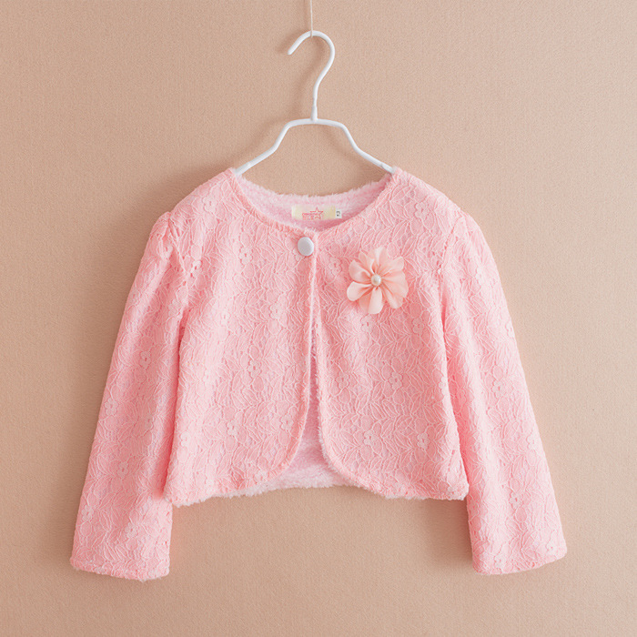 Chal para niños otoño capa de manga larga Cardigan de algodón estilo coreano nuevo abrigo de niñas forrado de lana ropa para niños