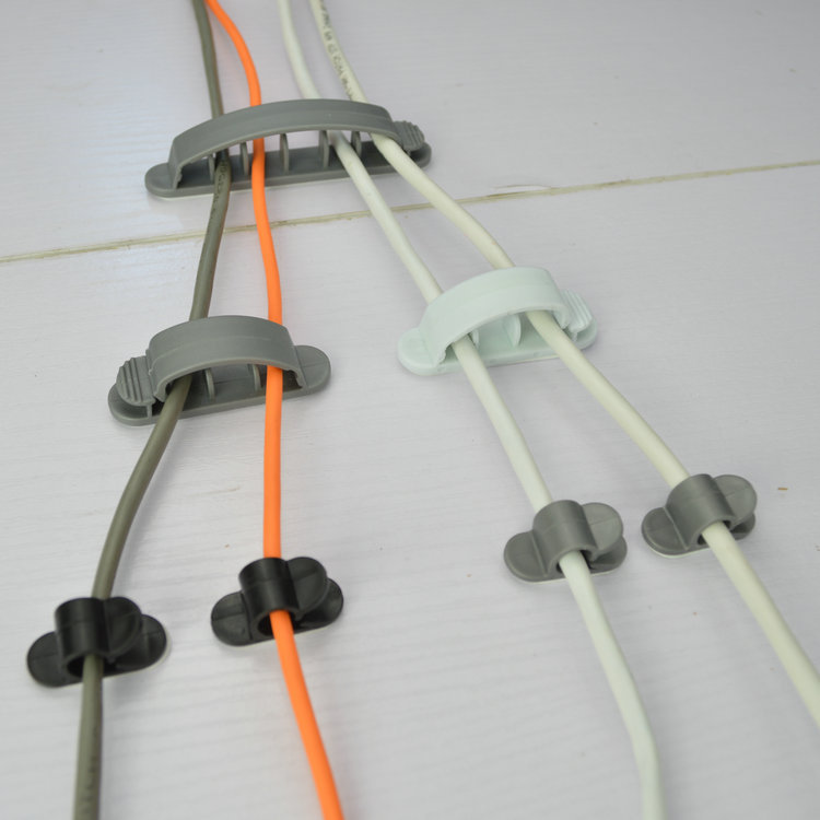 手机礼品电脑桌边配件线扣 电线组合固定夹 10个装吸塑 三色可选