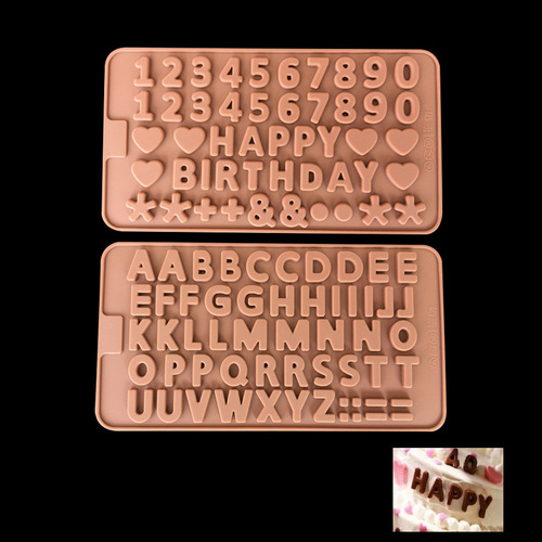 Baking Tools English Alphanumeric Symbols Chocolate Silicone Mold Chocolate Mold Jelly Mold Pudding Mold