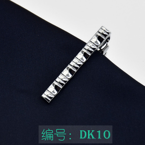 Short tie clip Korean style simple silver fashion short clip 24 small 4CM high quality light plated copper tie clip