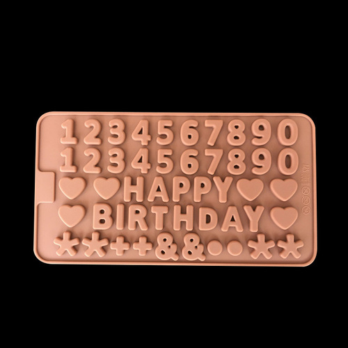 Baking Tools English Alphanumeric Symbols Chocolate Silicone Mold Chocolate Mold Jelly Mold Pudding Mold
