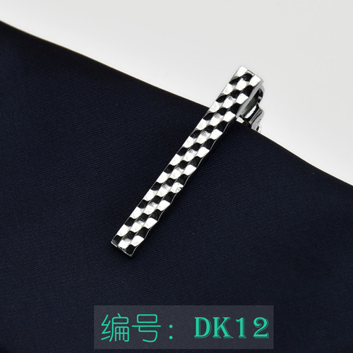 Short tie clip Korean style simple silver fashion short clip 24 small 4CM high quality light plated copper tie clip