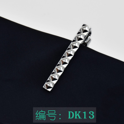 Short tie clip Korean style simple silver fashion short clip 24 small 4CM high quality light plated copper tie clip