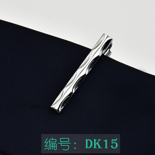 Short tie clip Korean style simple silver fashion short clip 24 small 4CM high quality light plated copper tie clip