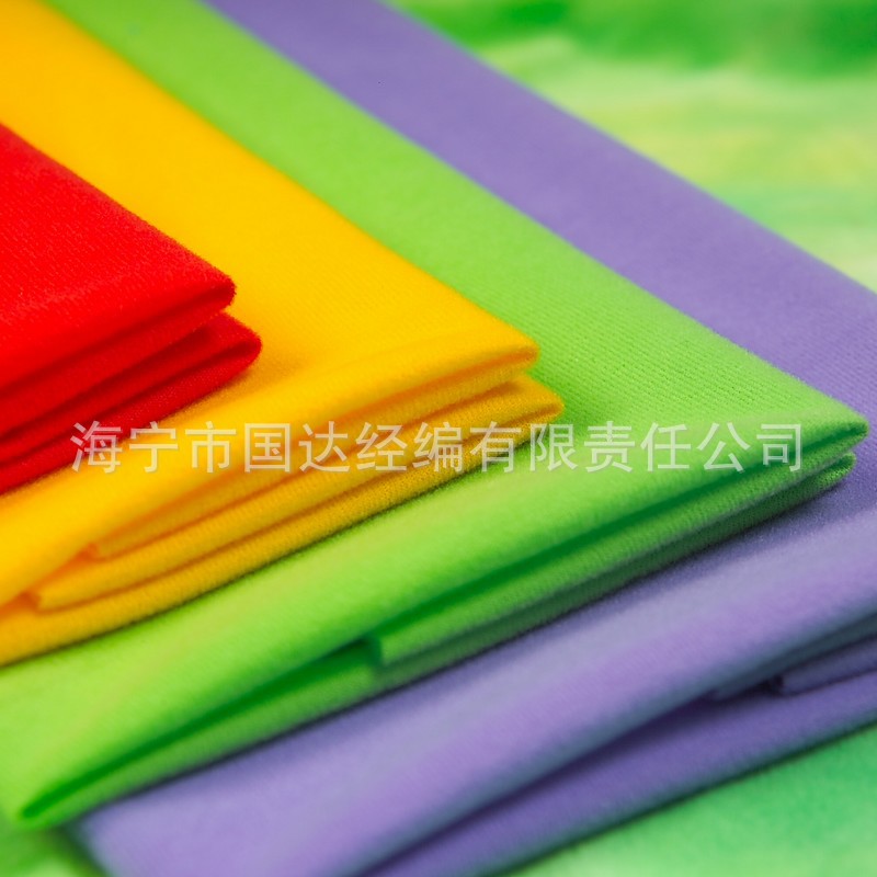 厂家批发现坯经编圈绒纤绒  玩具绒布涤纶150cm幅宽拉毛布边纶布