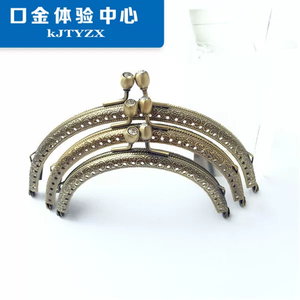 8.5cm semicircle embossed diamond head gold bronze handbag hinge