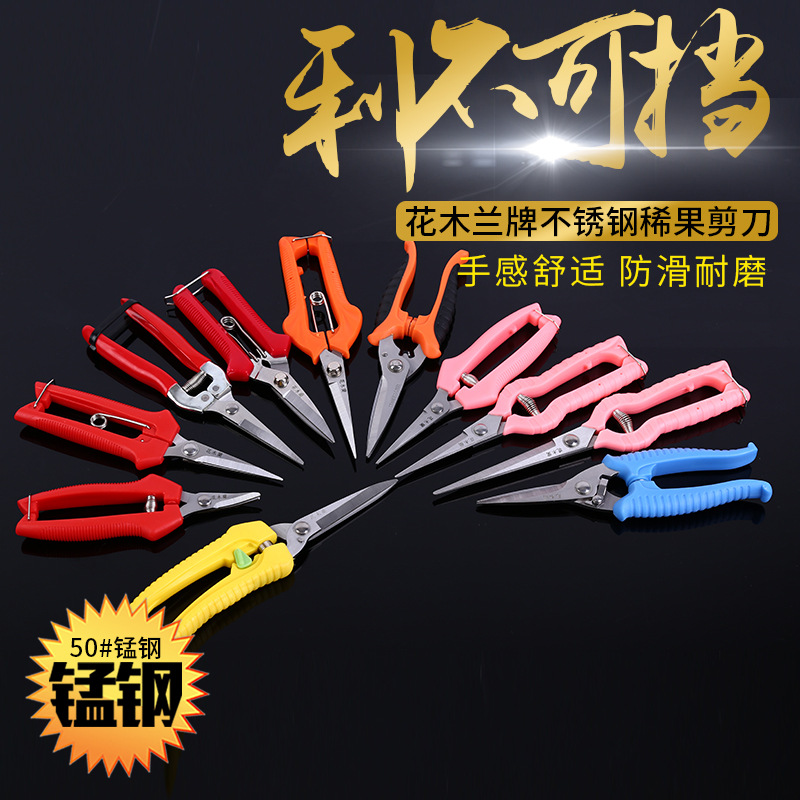花木兰牌稀果剪刀 不锈钢修枝剪摘果剪蔬果剪葡萄剪园林工具