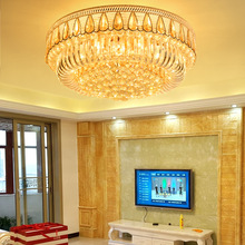圆形客厅灯酒店工程水晶吸顶灯金色新款LED灯具家装生产厂家直销