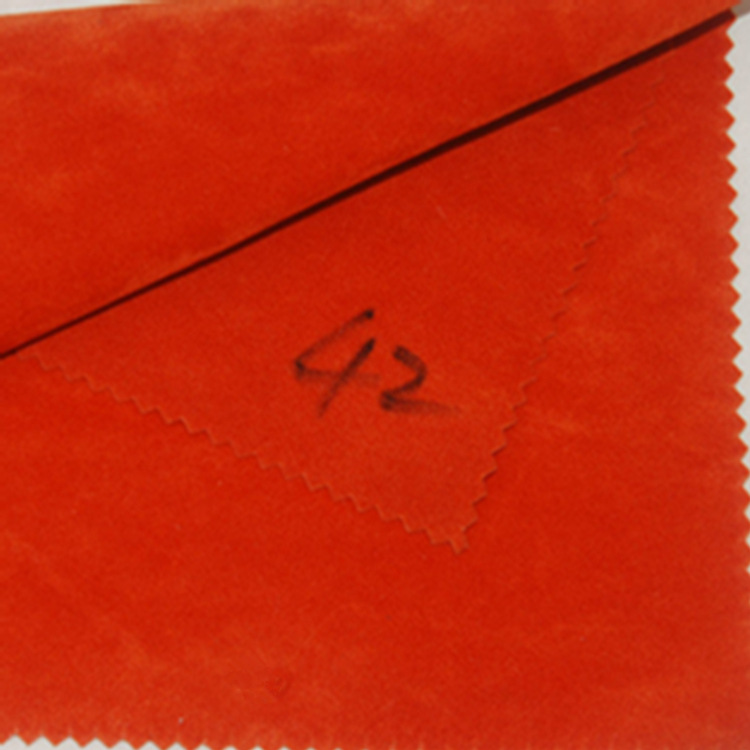 现货供应：双面针织布底植绒布 橙色植绒布 双面鹿皮绒