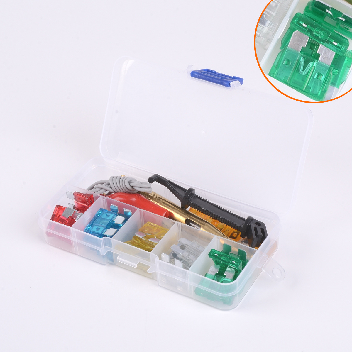 30PCS盒装 汽车保险片套装中号保险片车用保险丝插片2A-35A