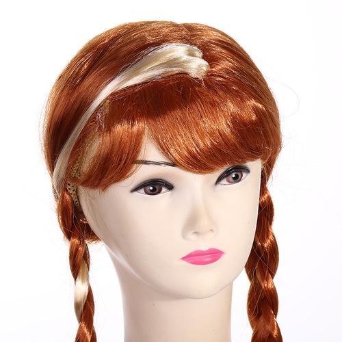 Frozen Elsa Anna Elsa Princess cos wig anime style children's braids dance performance head