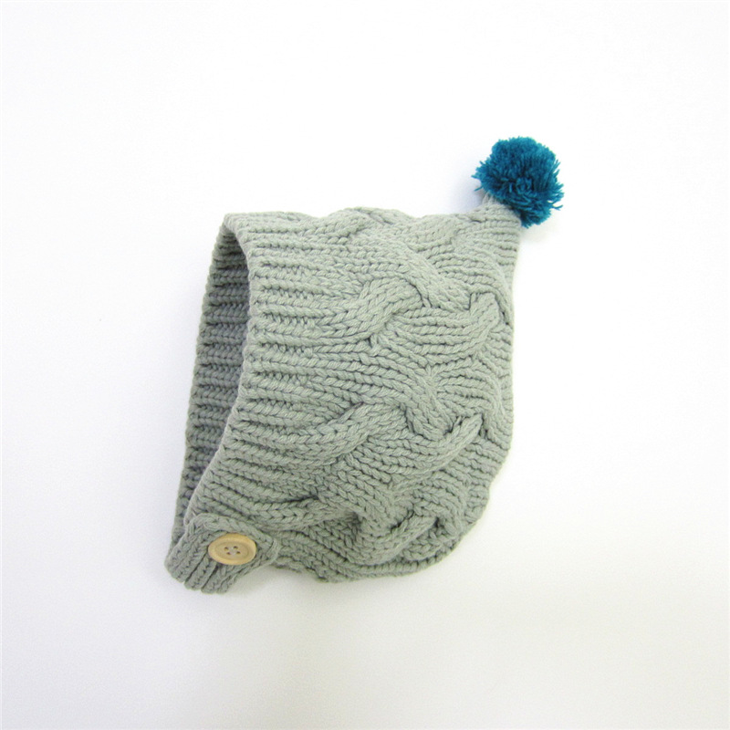 Cotton Korean style jump ball children's knitted pullover hat…