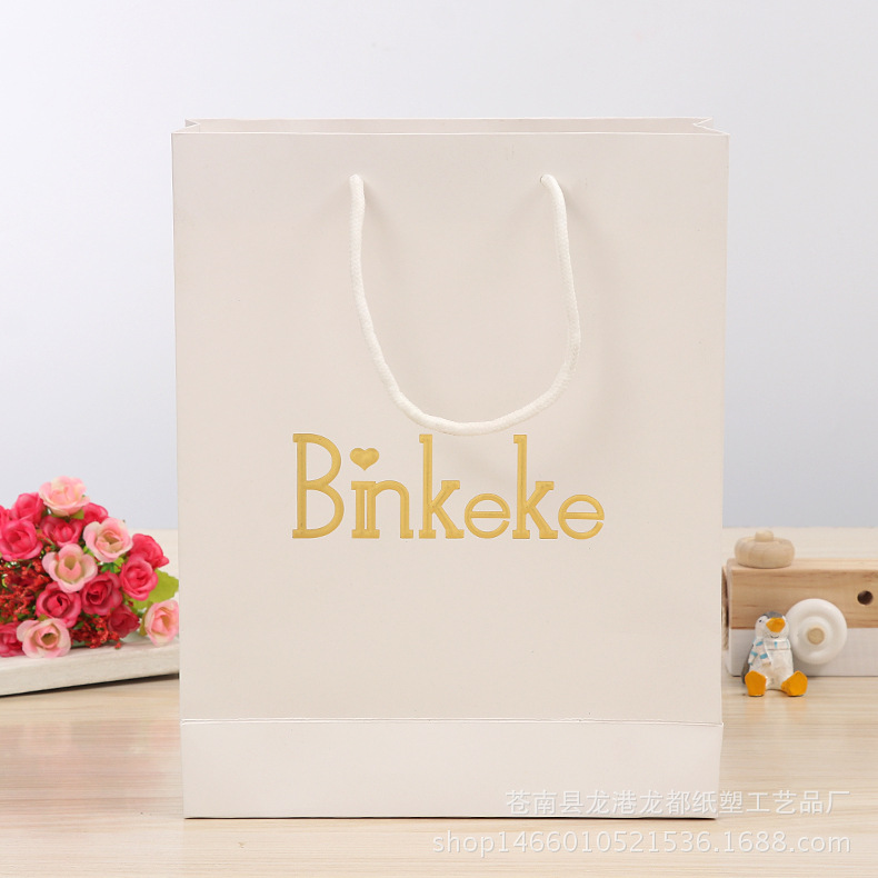 厂家批发服装包装纸袋 礼品购物白卡纸手提袋制定 印logo结实加厚