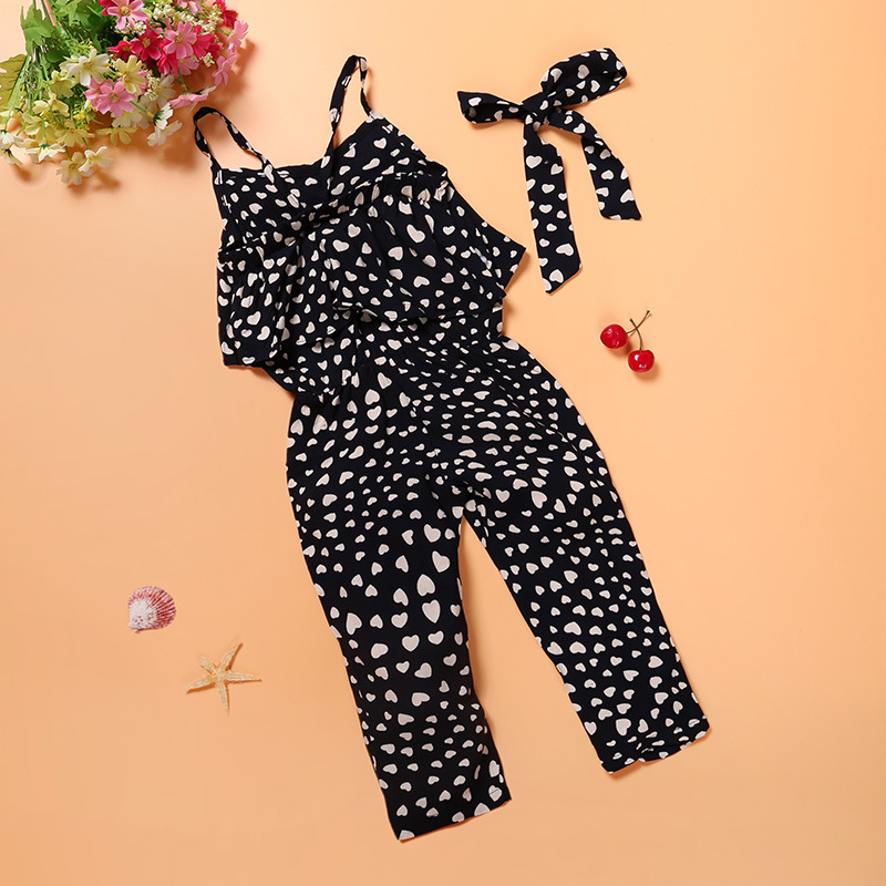 Dropshipping Export Children's Clothing European and American Summer Clothing Trendy Summer Girls Cute Suspender Jumpsuit Manufacturer Wholesale