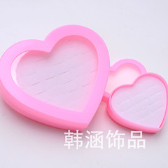 New Material Children Pink Heart 36 Holes 24 Holes Heart Shape Ring Box Gift Box Jewelry Box Earrings