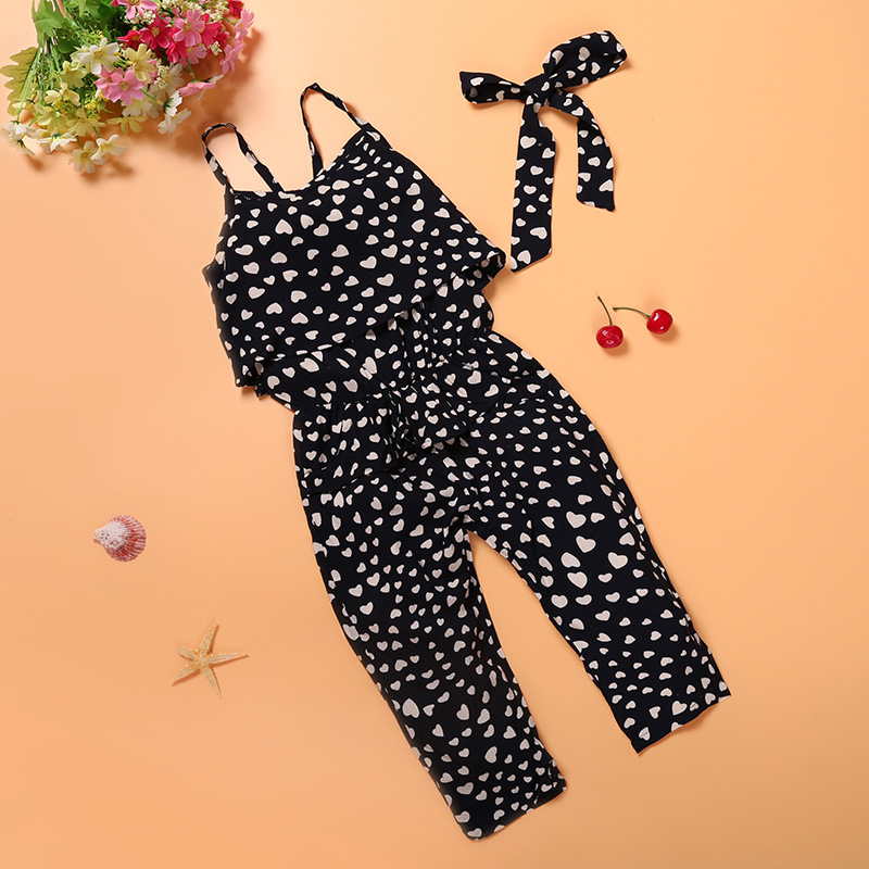 Dropshipping Export Children's Clothing European and American Summer Clothing Trendy Summer Girls Cute Suspender Jumpsuit Manufacturer Wholesale