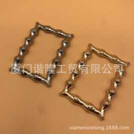 工厂新款金属竹节鞋扣 合金竹节方扣 五金竹节款箱包装饰扣