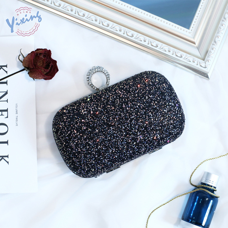 Bolsa de noche de lentejuelas de colores de fábrica famosa bolsa fiesta bolsa de noche con incrustaciones Bolsa De noche suministro transfronterizo entrega de una pieza