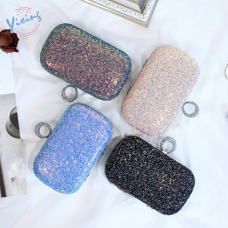 Bolsa de noche de lentejuelas de colores de fábrica famosa bolsa fiesta bolsa de noche con incrustaciones Bolsa De noche suministro transfronterizo entrega de una pieza