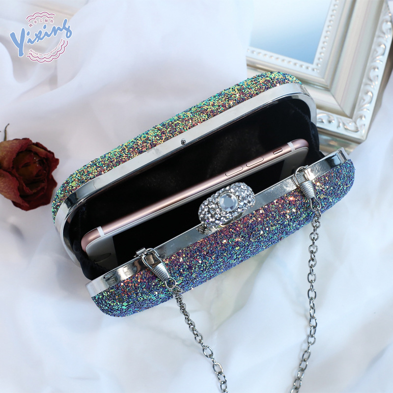 Bolsa de noche de lentejuelas de colores de fábrica famosa bolsa fiesta bolsa de noche con incrustaciones Bolsa De noche suministro transfronterizo entrega de una pieza