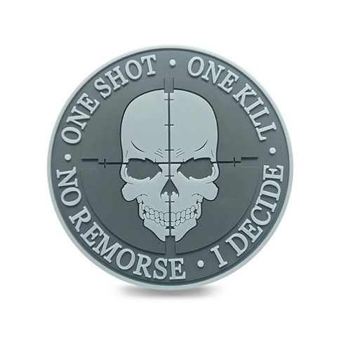 Skull PVC rubber stamp new model one gun one sniper Velcro armband The sniper patch