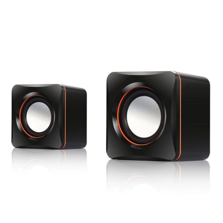 Laptop, speakers, small megaphone, 02A