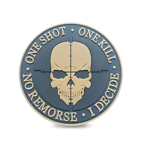 Skull PVC rubber stamp new model one gun one sniper Velcro armband The sniper patch