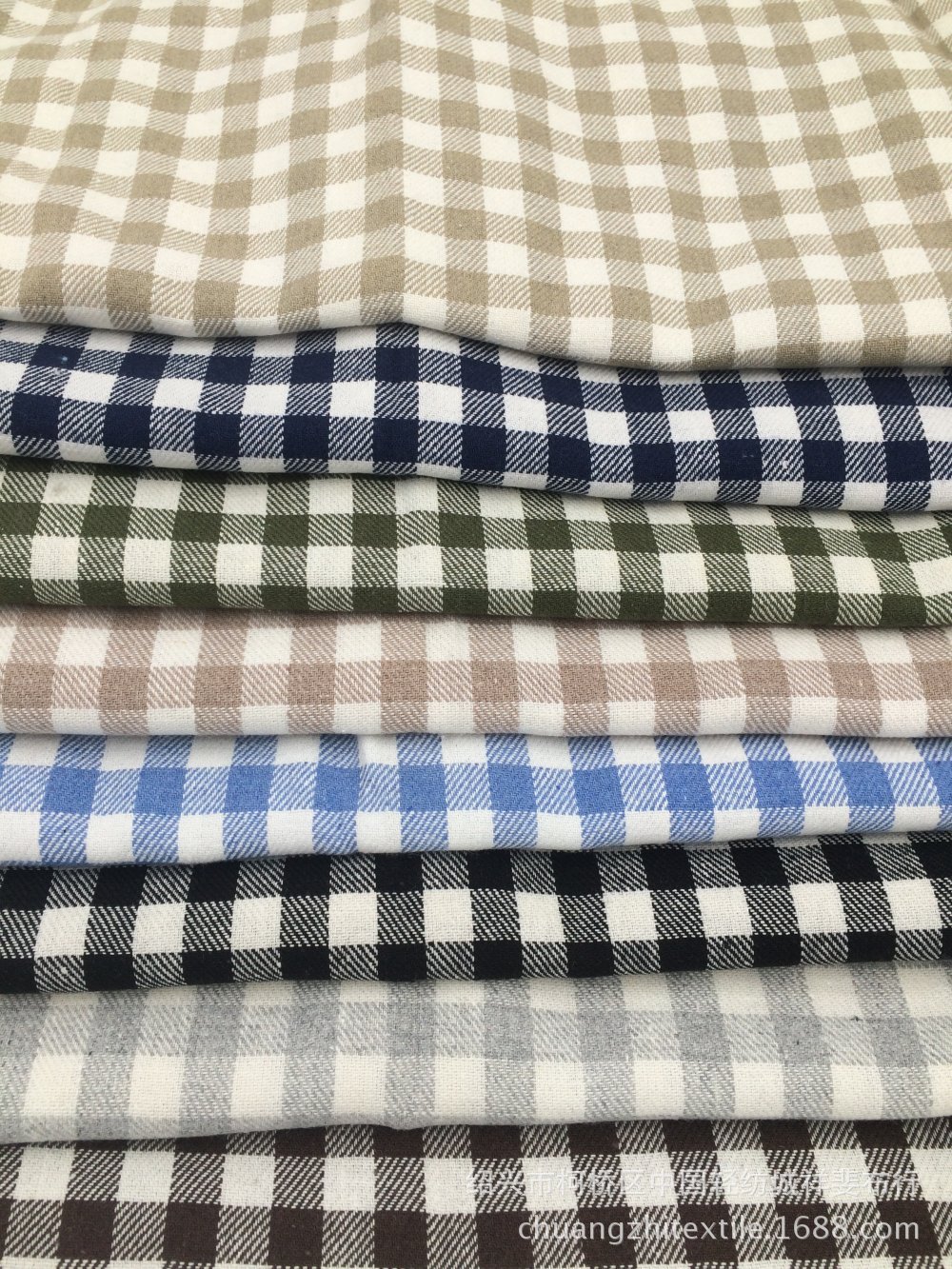 1CM 色织格子涤麻棉面料服装面料梭织淘现货面料南通先染布竖条纹