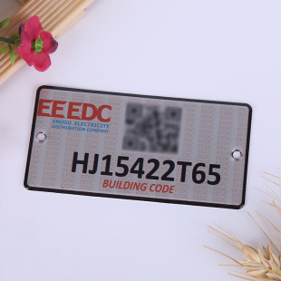 Custom square high-gloss silk screen printing sign advertising nameplate uv two-dimensional code aluminum stamping Label Wholesale