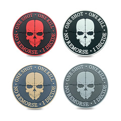 Skull PVC rubber stamp new model one gun one sniper Velcro armband The sniper patch