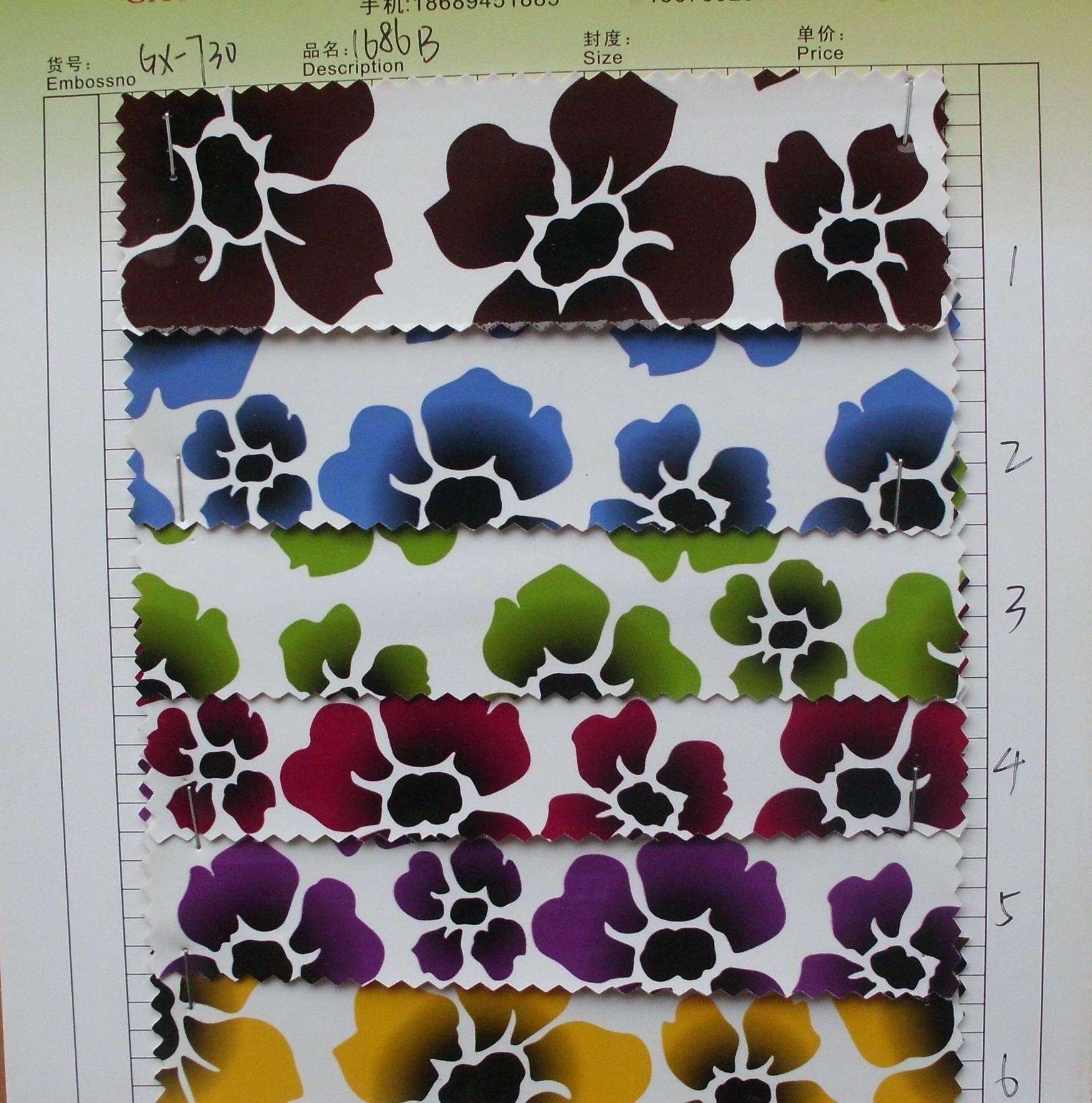 印花皮革 印字母花pvc皮革 人造革 箱包鞋子皮革