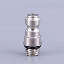 不锈钢8mm快接 充气公头 气瓶进充气嘴 M8*1螺纹 带单向阀止回阀