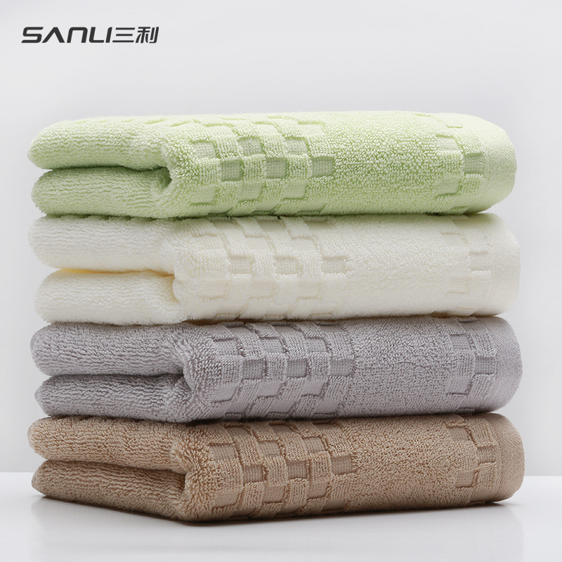 Sanli Towel Manufacturer Direct Supply Pure Cotton Towel Supermarket Promotional Towel Plain Satin Face Towel Gift Group Purchase Wholesale