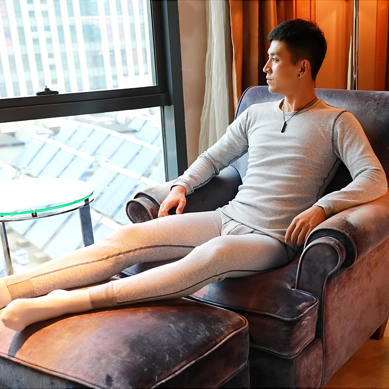 Men's thermal underwear suit thickened fleece-lined fashion home autumn and winter tight men's pajamas