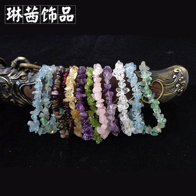 crystal Gravel Bracelet Tourmaline sea blue treasure Garnet fresh Gravel Bracelet Hand string Color optional