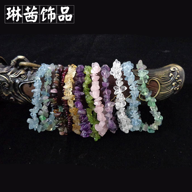 crystal Gravel Bracelet Tourmaline sea blue treasure Garnet fresh Gravel Bracelet Hand string Color optional