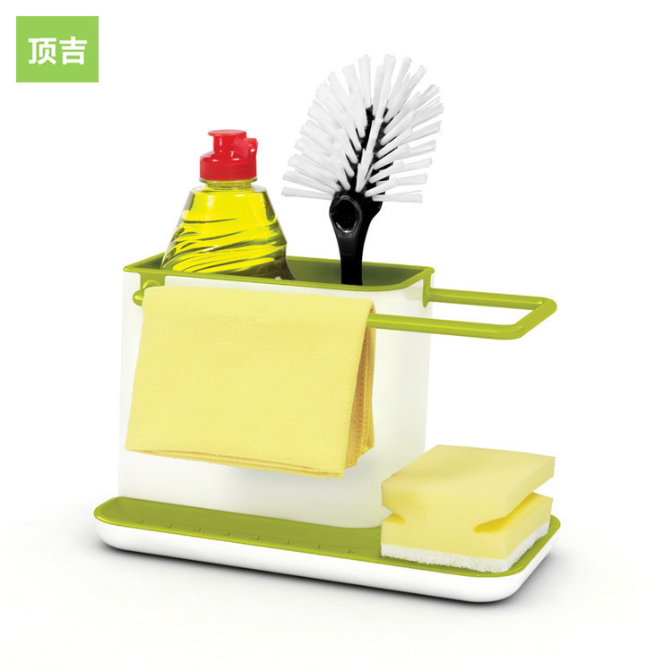 Suministros de limpieza de cocina Almacenamiento y acabado estante de almacenamiento de drenaje creativo escritorio plato paño esponja estante de cepillo de olla de trapo