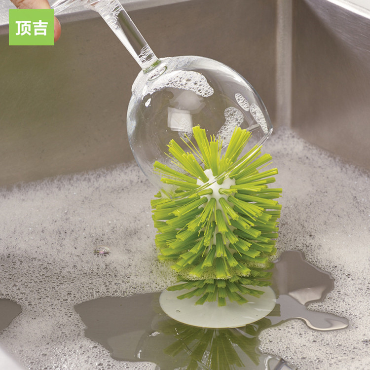 유리 브러시 주방 싱크대 흡입 컵 청소 브러시 창조적 인 잔 레드 와인 유리 수직 흡입 컵 오염 제거 브러시
