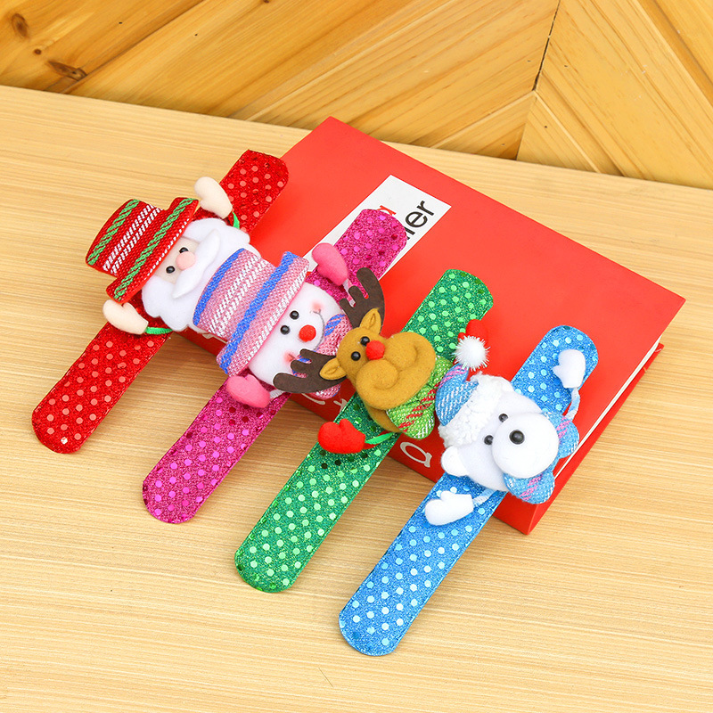 新款圣诞带灯拍拍圈 彩色亮片LED手环儿童礼物 圣诞派对用品