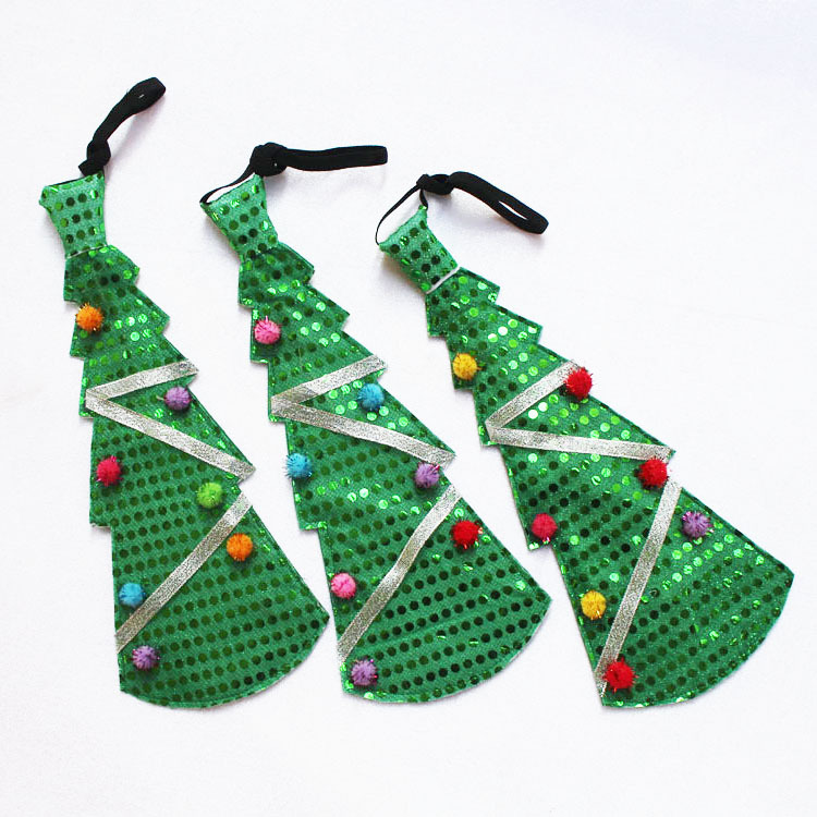 Árbol de Navidad LED luminosa corbata música decoración de Navidad suministros adultos niños pequeño regalo lentejuelas corbata