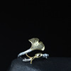 Fashionable ring, snails, accessory, silver 925 sample, simple and elegant design, wholesale