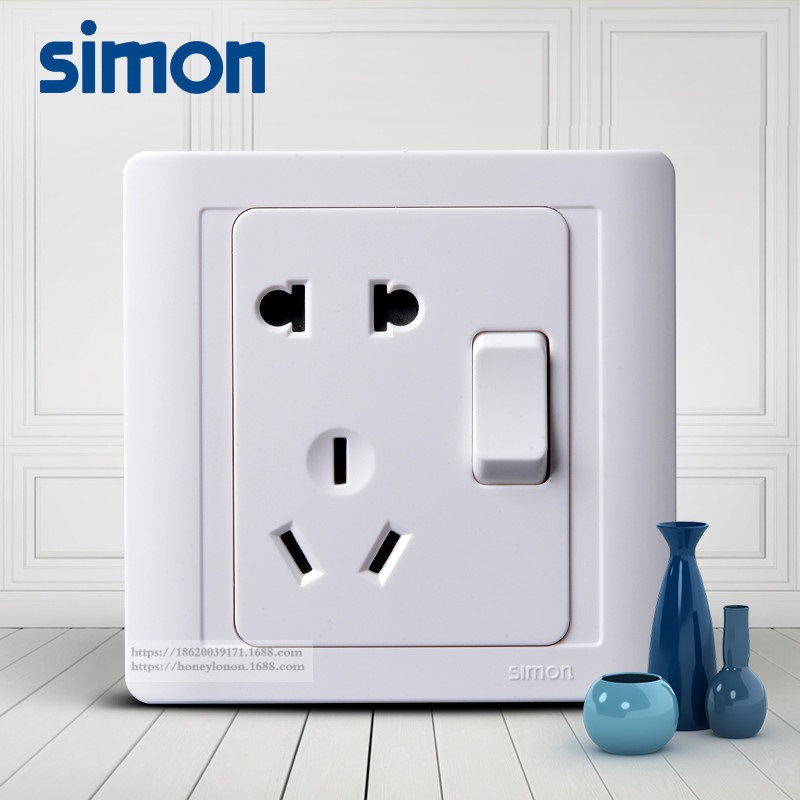 simon/西蒙 55系列 一开双五孔插座N51085B