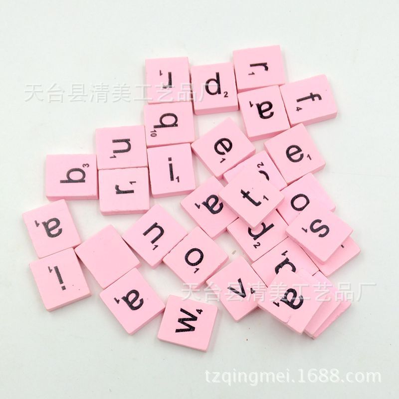 Impresión de letras en inglés estándar en minúsculas, bloques de color, letras en inglés, 100 piezas, un paquete de 18*20mm